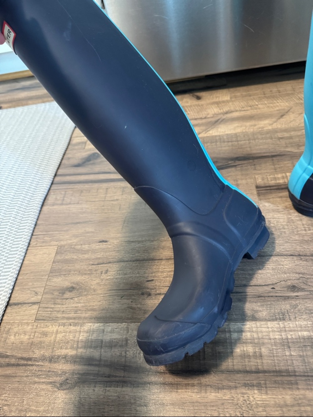Hunter Tall Matte Navy Rubber Boots - Picture 4 of 14